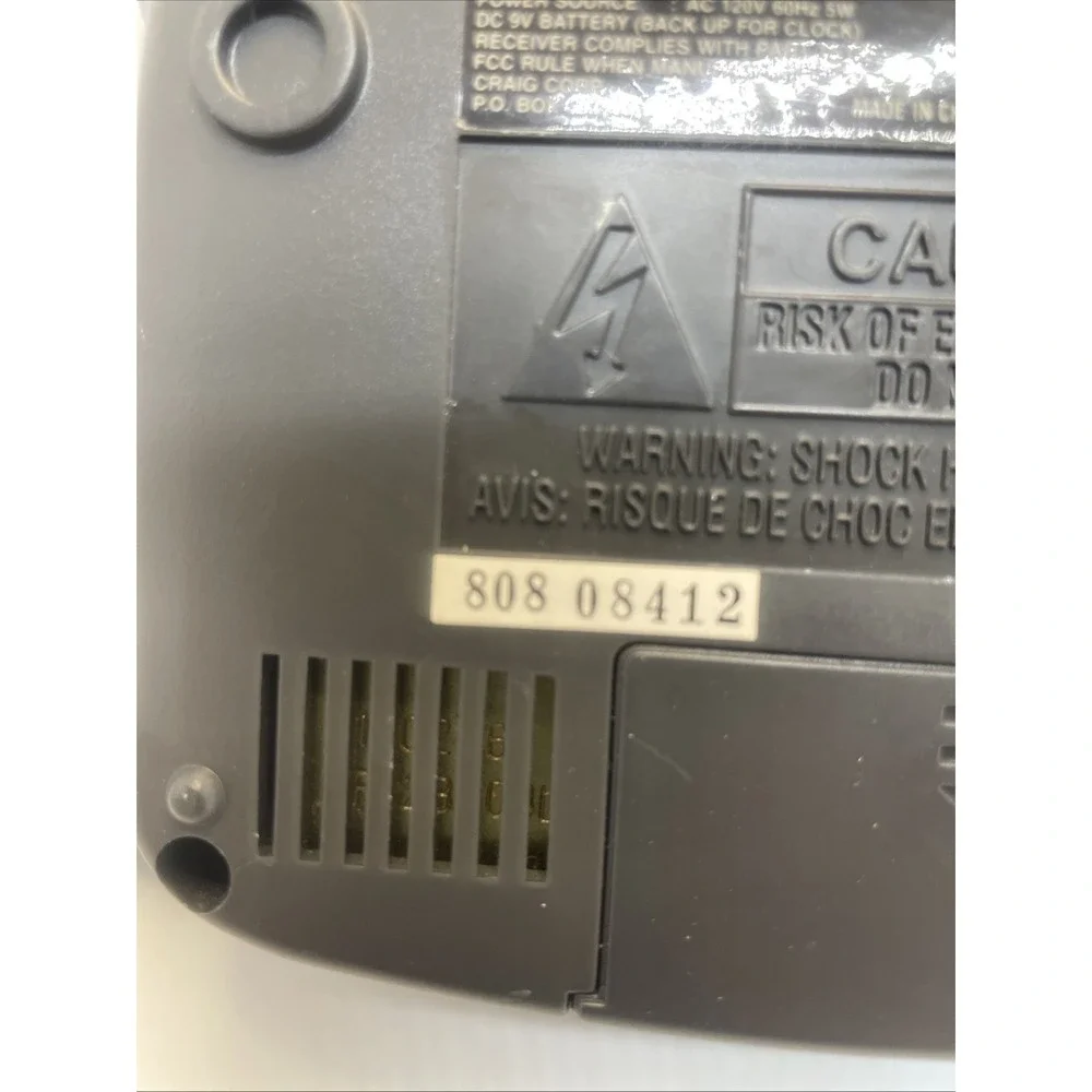 Craig FM RADIO‎ ALARM CLOCK Model NO:-CCR45314 Tested